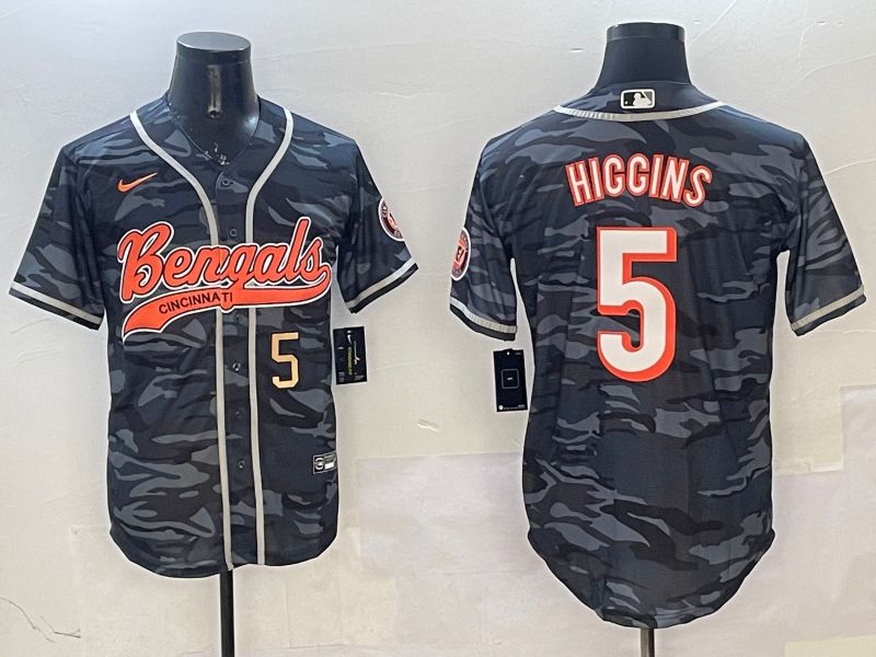 Men Cincinnati Bengals 5 Hiccins Camo Joint Name 2025 Nike Limited NFL Jersey style 2